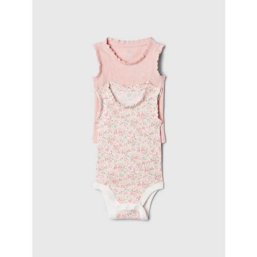 Baby First Favorites Ribbed Tank Bodysuit (2-Pack) in pink dust
