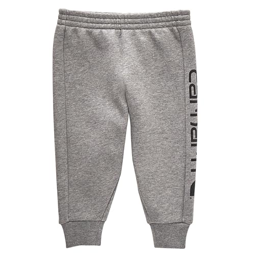 Carhartt Baby Boy's Fleece Joggers Sweatpants Knit Pants, Charcoal Grey Heather