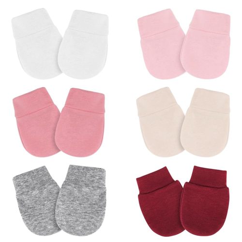 Newborn Baby Mittens No Scratch Cotton Elastic Wrist Gloves Infant Toddler Mittens for Baby Boy Girl 0-6 Months