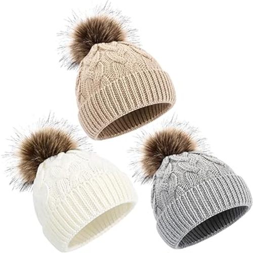 DANMY Baby Beanie Hat, Infant Newborn Toddler Winter Warm Knit Cap for Little Boys Girls, Winter Warm Hat