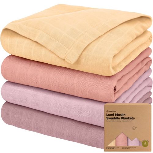 Keababies 4pk Muslin Swaddle Blankets For Baby Boys, Girls - Organic Baby Blankets, Swaddles For Newborns