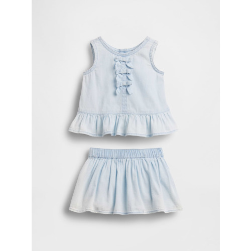 Baby Denim Bow Outfit Set