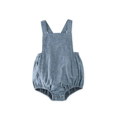 Criss-Cross One-Piece in Chambray - 0-3M