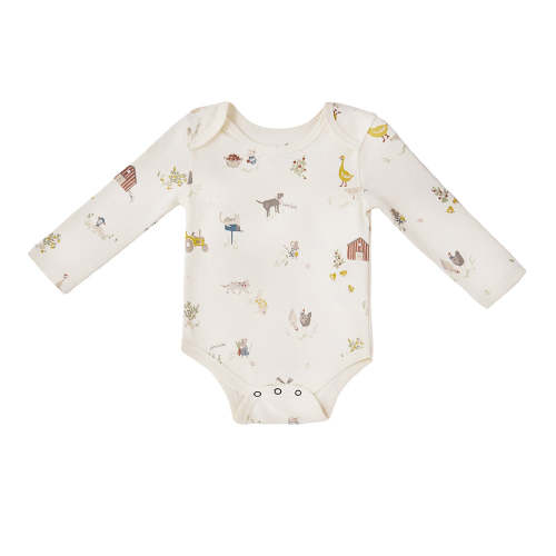 Lap Shoulder One-Piece - On the Farm