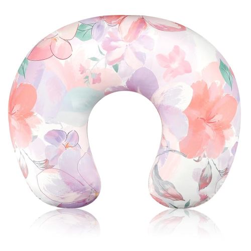 Nursing Pillow Cover for Girls Boys, Baby Breastfeeding Pillow Cover Stretchy Removable Feeding Pillow Case for Newborns, Ultra Soft and Comfortable Nursing Slipcover, Stylish Floral