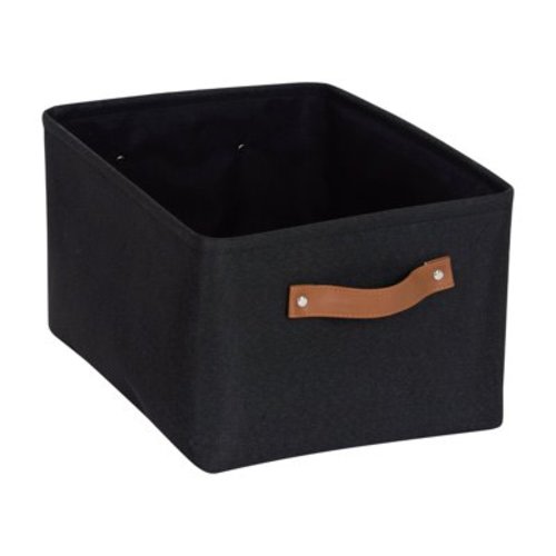 Mainstays Black Canvas Polyester Storage Basket with Handles