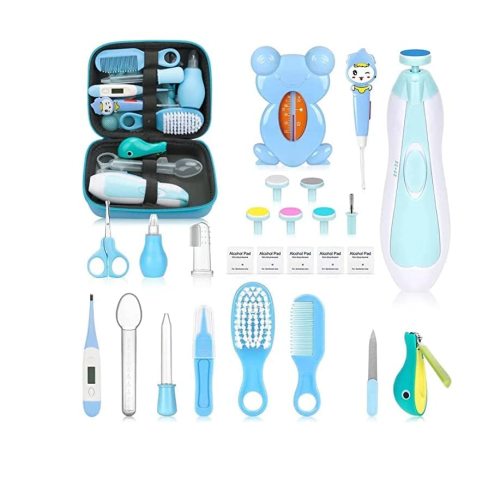 Baby Healthcare and Grooming Kit, Portable Baby Safety Care Set, Baby Essentials kit for Newborn (Blue 26 in 1)