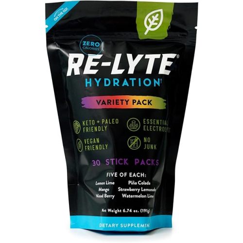 REDMOND Re-Lyte Hydration Electrolyte Powder Mix, Variety Pack, 30 Stick Packs