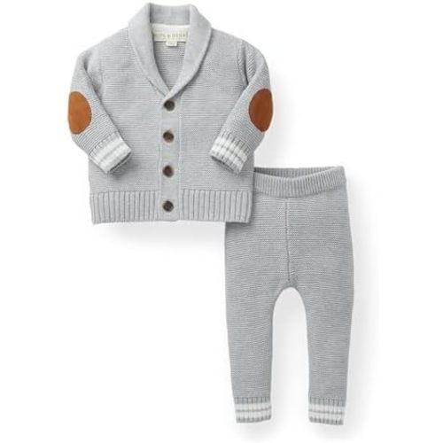 Hope & Henry Layette Long Sleeve Cardigan Sweater and Legging 2-Piece Set