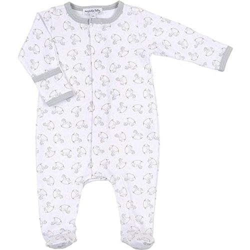 Baby Boy Hobby Horse Silver Printed Footie