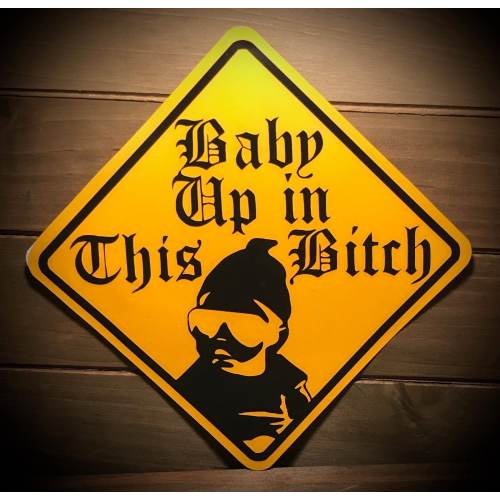 Baby Up in This Bitch (Baby on Board), Vinyl Decal or Plastic Hanger