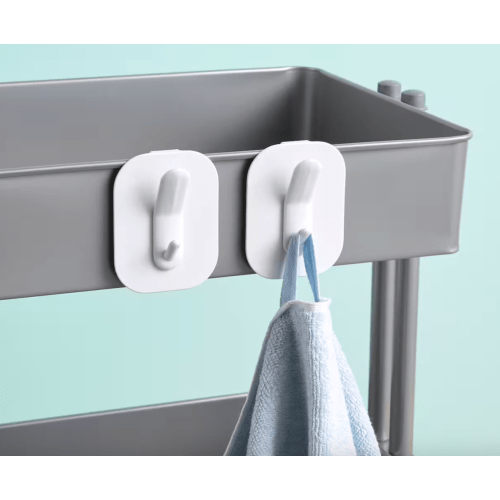 White Double Cart Hooks by Simply Tidy™, 2ct.