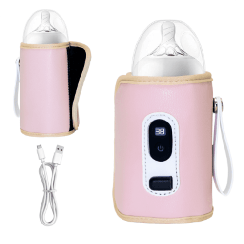 Bottle Warmer, Yadala Baby Portable Bottle Warmer, 5-Speed Temperature Regulation, Baby Bottle Warmer for Travel, Usb Bottle Warmers by Car for All Bottles for Babies,Pink