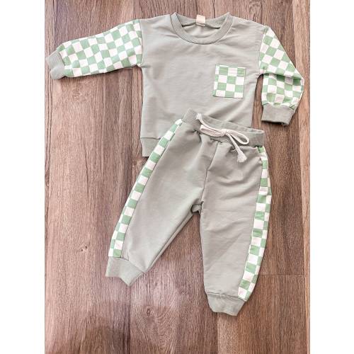 Checkered Baby Set for Baby Checkered Shirt Trendy Outfit Two Piece Outfit Gift for Baby Birthday Gift for Christmas