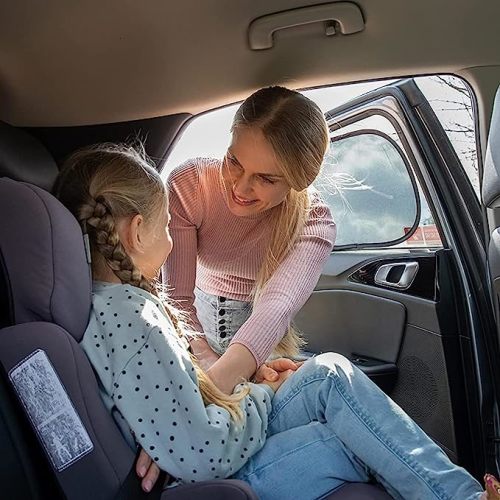 Enovoe Car Window Shades for Baby (2 Pack) - 21x14 Inches Sun Shade Blocker, Cling - Glare Shield and UV Rays Protection for Your Child - Side Windows Screens for SUV- Mesh Window Shades for car Baby