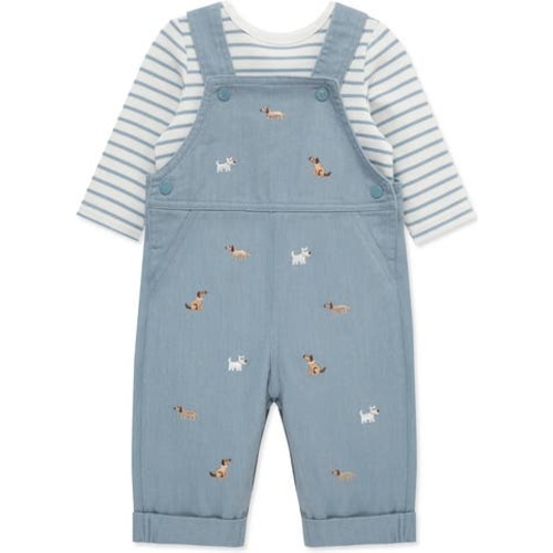 Doggies Embroidered Overalls & T-Shirt Set, 6M