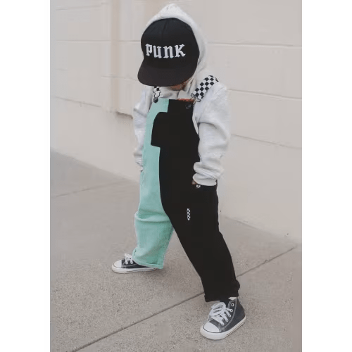 Colorblock Mint Overalls