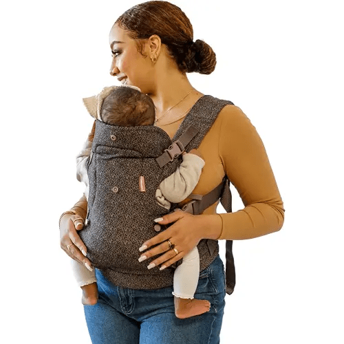 Infantino Flip Advanced 4-in-1 Carrier - Ergonomic, Convertible, face-in and face-Out Front and Back Carry for Newborns and Older Babies 8-32 lbs, Leopard