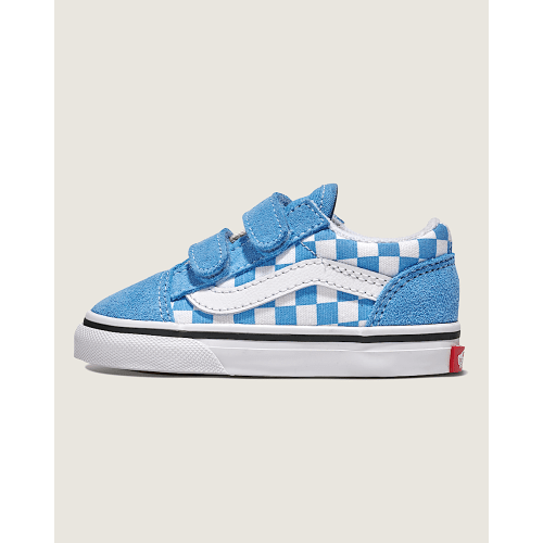 Toddler Old Skool V Checkerboard Shoe in Heritage Blue / White | Vans