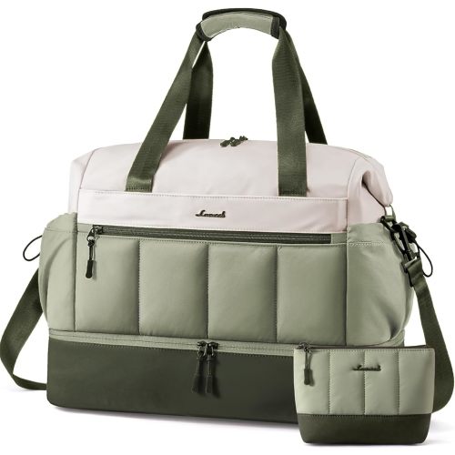 LOVEVOOK Travel Duffel Bag, Weekender Bags for Women, Large Overnight Bags with Shoe Compartment, 47L Carry on Gym Hospital Bag with Wet Pocket, 2 Pcs