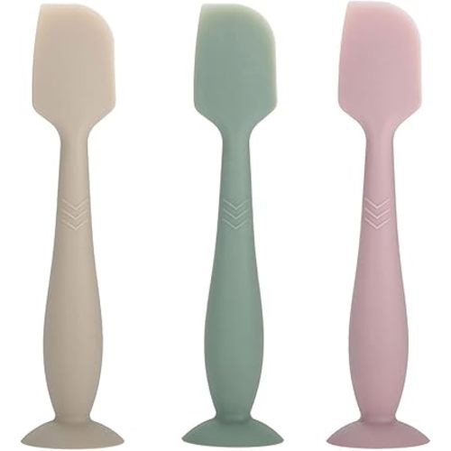 3 Pack Baby Diaper Cream Spatula Applicator, Soft Silicone Butt paste Spatula Diaper Cream Brush with Suction Cup Base
