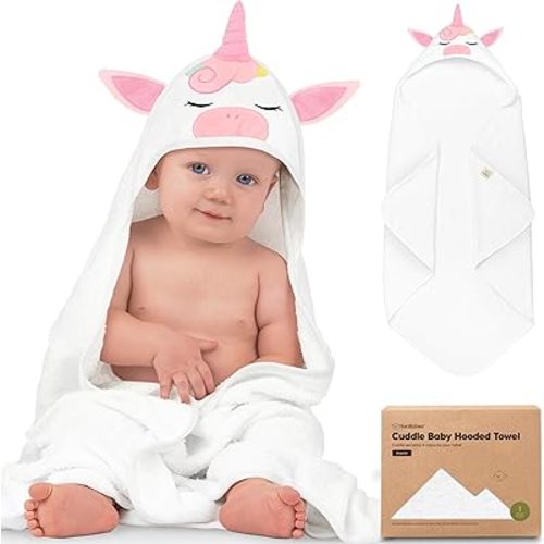 KeaBabies Baby Hooded Towel - Viscose Derived from Bamboo Baby Towel, Toddler Bath Towel, Infant Towels, Large Hooded Towel, Organic Baby Towels with Hood for Girls, Babies, Newborn Boys (Unicorn)