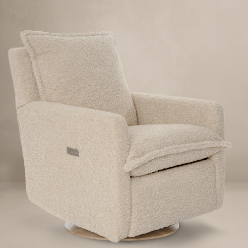 Oilo Studio- Flynn – Gliding Swivel Nursery Recliner - Sheepskin Linen