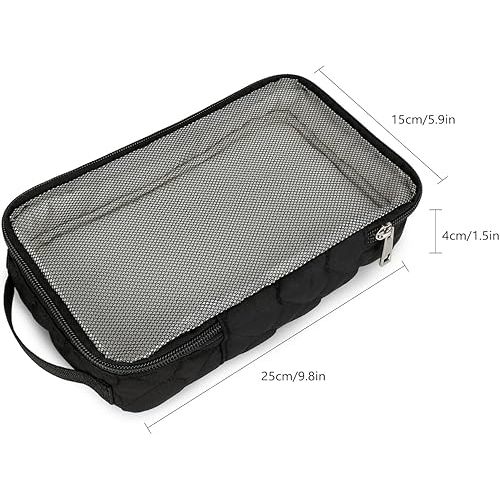 MOMIGO Baby Diaper Bag Organizer Pouches - 2 Pack Waterproof Pod Hanging Diaper Bag Mesh Bag Reusable, Washable or Baby Cloth Diapers (Black)