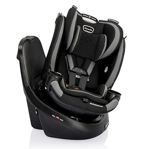 Evenflo Revolve360 Slim 2-in-1 Rotational Car Seat with Quick Clean Cover - Salem Black