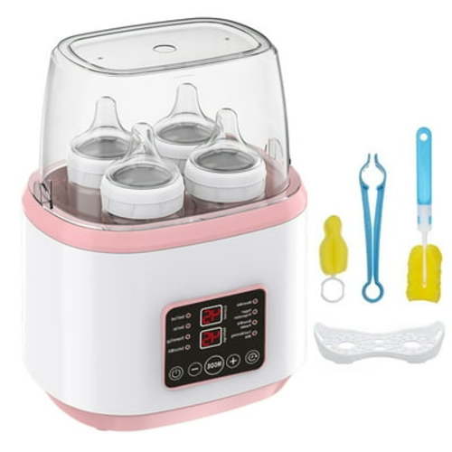 Baby Bottle Warmer, 8-in-1 Fast Milk Warmer with Timer Breastmilk or Formula, Fits 4 Bottles, Accurate Temperature Control, with Defrost, Sterili-zing, Keep, Heat Baby Food Jars Function