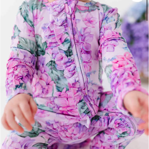 You Had Me At Hydrangea Ruffle Footie