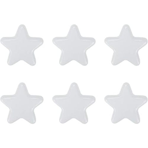 Wealrit 6 pcs Star Cabinet Knobs,Cute Drawer Knobs,Star Shaped Knobs,Decorative Drawer Knobs,White Ceramic Drawer Knobs for Cupboard Wardrobe Dresser