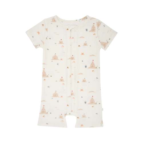 Sandcastles Small Ribbed Summer Zip Romper