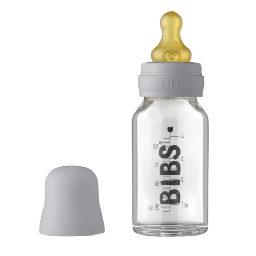 Bibs BIBS Baby Glass Bottle Complete Set 110ml Cloud - Bebe Lew