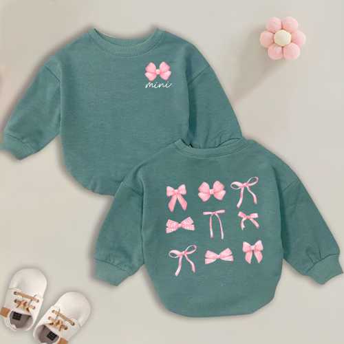 Pink Coquette Bows Romper, Cute Coquette Bow Pink Bodysuit, First Christmas Baby, Baby Girl Clothes, Cute Pink Ribbon, Newborn Outfit