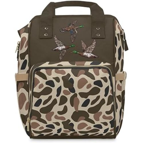 Old School Camo "Duck" Backpack/Camo Diaper bag/Mallard Duck Travel Bag/Trendy Duck Camo Carryon/Hunting Bookbag/Country Life Bookbag