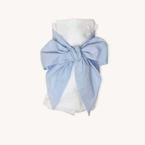 Bow Swaddle - Breakers Blue Seersucker