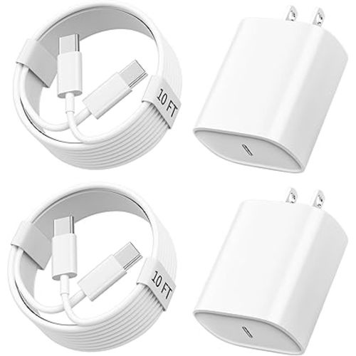 iPhone 16 15 Charger Fast Charging, 10 FT Long USB C Charger Cord with 20W Type C Phone Fast Charging Block for iPhone 16/16 Pro/16 Pro max/16 Plus, iPhone 15/15 pro/15 pro max/15 Plus,iPad,Android