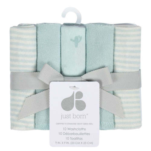 Just Born 10-Pack Baby Boys Desert Cactus Washcloths - Desert Cactus