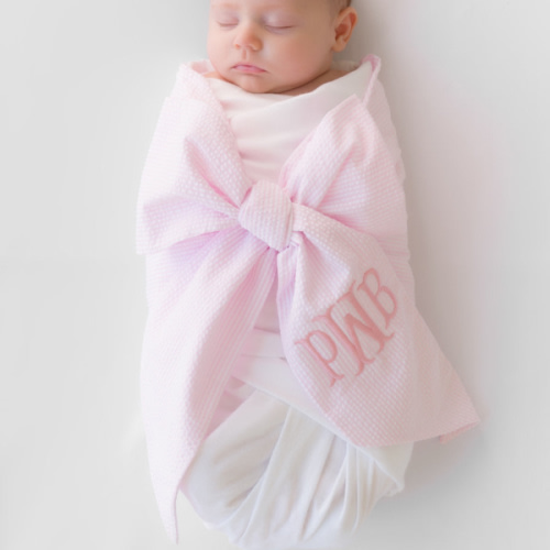 Bow Swaddle ® - Palm Beach Pink