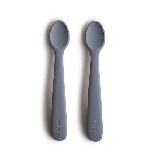 Baby Silicone Feeding Spoons (Blush/Shifting Sand) 2-Pack – Mushie