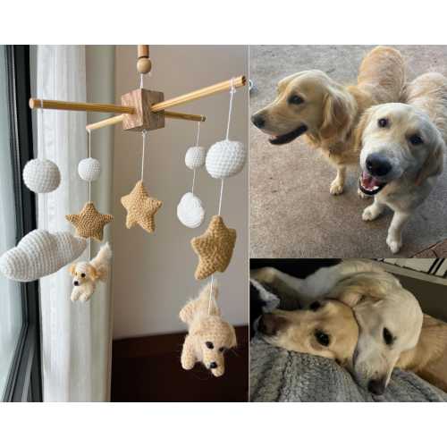 Custom Baby Mobile, Nursery Mobile, Hanging Felt Mobile, Puppy Mobile, Puppy Nursery Decor, New Baby Gift, Baby Shower Gift, Toddler Toys