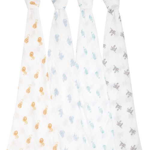 aden + anais muslin swaddle blankets - 4pk, Color: Animal Kingdom