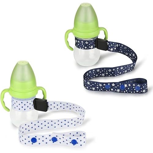 Accmor 2Pcs Sippy Cup Straps, Adjustable Strap for Sippy Cup,Sippy Cup Leashes, Baby Bottles Toys Sippy Cup Strap Holders for Stroller, High Chair, Car Seat