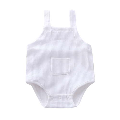 Timegard Unisex Baby Clothes Newborn Sleeveless Overalls Onesie Toddler Infant Comfy Rompers Solid Color