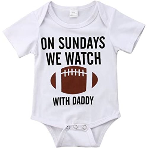 Honganda Funny Newborn Infant Baby Boy Girl On Sundays We Watch Football with Daddy Bodysuit Romper