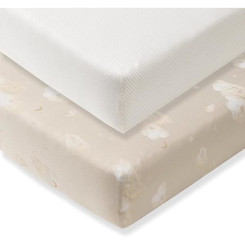 Burt's Bees Baby Essential Organic Cotton Fitted Crib Sheet, Breathable for Boy Girl Standard Crib & Toddler Mattresses