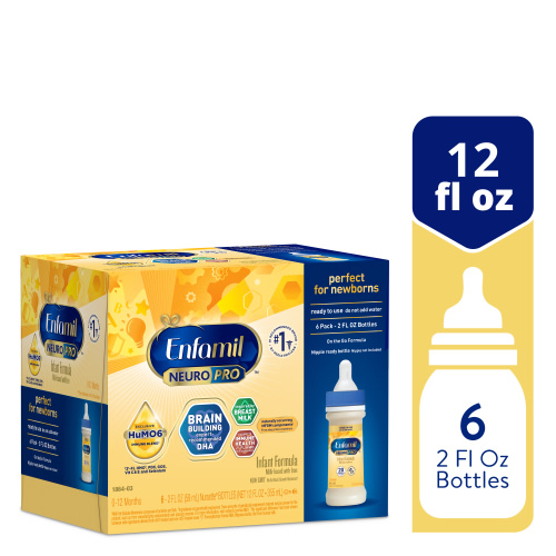 Enfamil NeuroPro Liquid Baby Formula, Brain Support, 2 fl oz, 6 count
