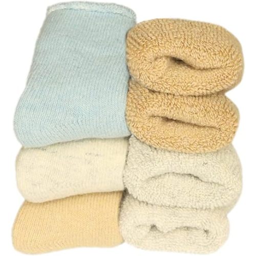 Baby Toddler Thick Wool Socks - Super Warm Soft Winter Solid Color Casual Crew Socks For Baby Girls Boys(Pack of 3)