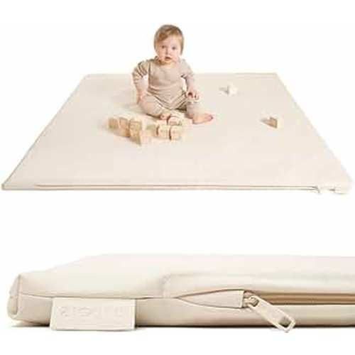 Stylish Padded Baby Play Mat for Your Boy or Girl - Extra Thick & Super Soft Vegan Leather Floor Mat Creates A Safe Play Area for Little Ones - A Beautiful Playmat That Fits Nicely Into Any Playroom